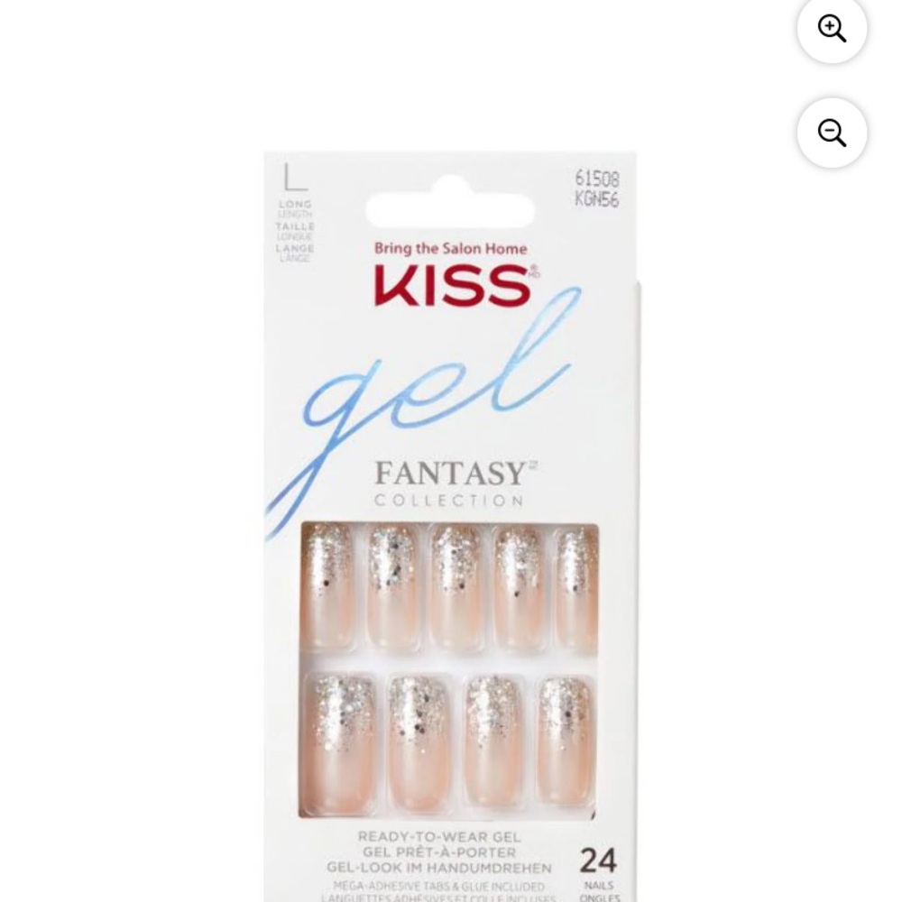 KISS Gel Fantasy Nails with Silver Sparkle